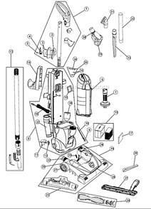 Part Location Diagram of 1UTT030000 Dirt Devil Turbo Tool Lock Nut Ring